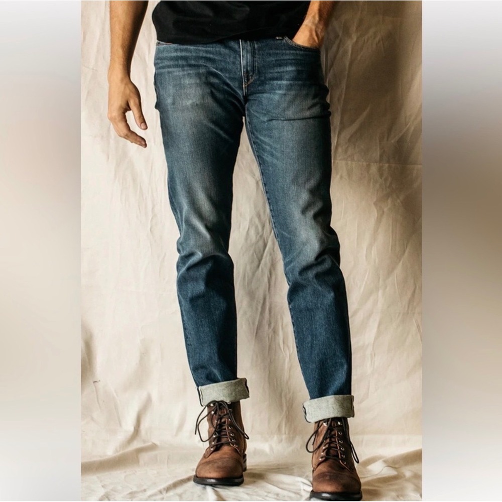 Hiroshi Kato The Pen Slim Jeans Blue Rain Wash Made in USA Japanese Denim - 32
